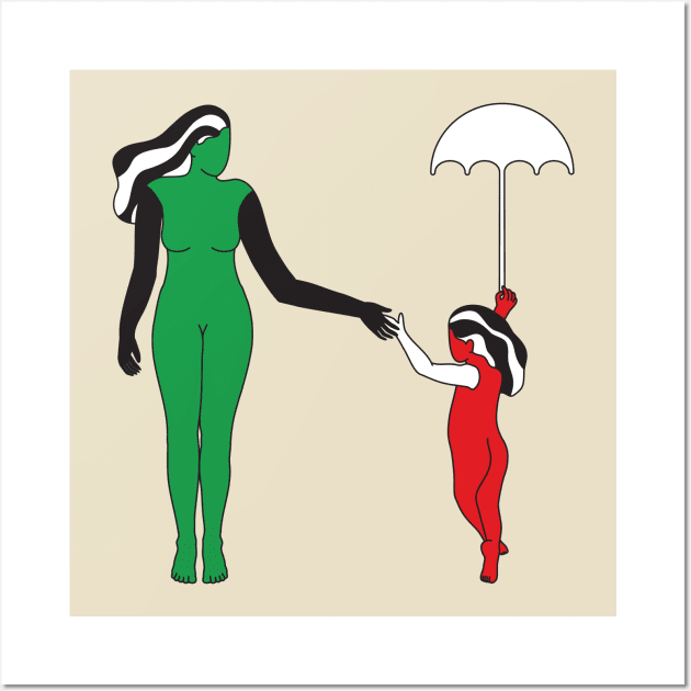 H of Mom and Daughter Wall Art by Shrutillusion